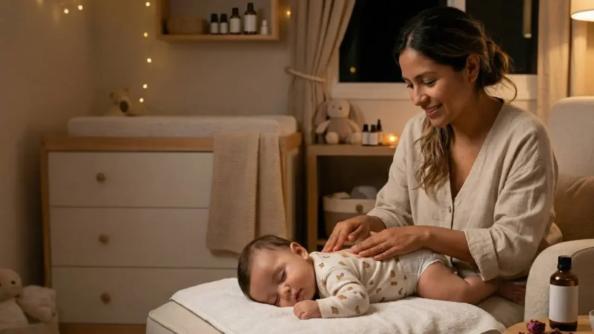 Rutina nocturna para bebés: el secreto del masaje con aceites naturales y agua de rosas
